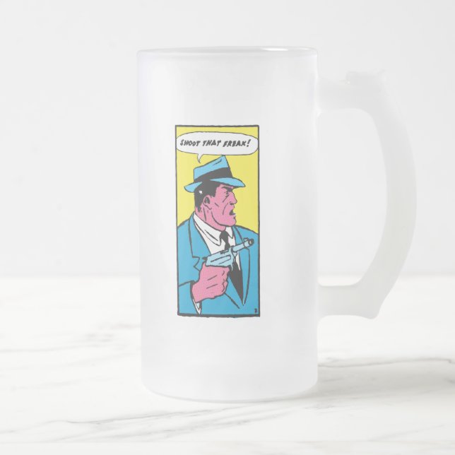 Taza De Cristal Esmerilado ¡Tire ese monstruo! (Derecha)