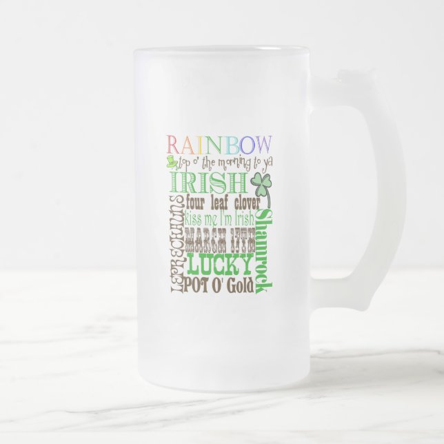 Taza De Cristal Esmerilado Todas las cosas irlandés (Derecha)