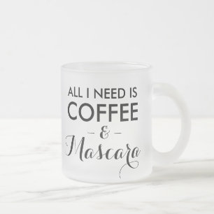 Taza De Cristal Esmerilado Todo lo que necesito es hipst divertido de la cita