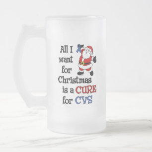 Taza De Cristal Esmerilado Todo Lo Que Quiero Para Navidades/Santa...CVS