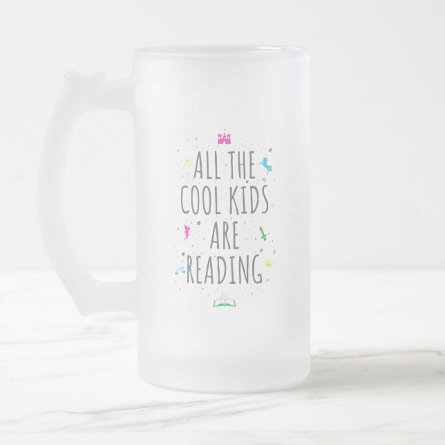 Taza De Cristal Esmerilado Todos los niños de Guay están leyendo (Izquierda)