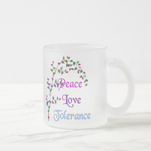 Taza De Cristal Esmerilado Tolerancia del amor de la paz