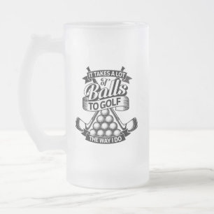 Taza De Cristal Esmerilado Toma un montón de bolas - golf divertido