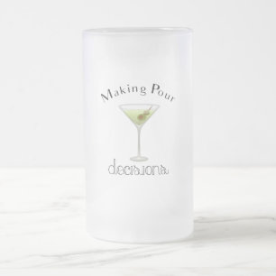 Taza De Cristal Esmerilado Tomar decisiones de amargura con vidrio Martini