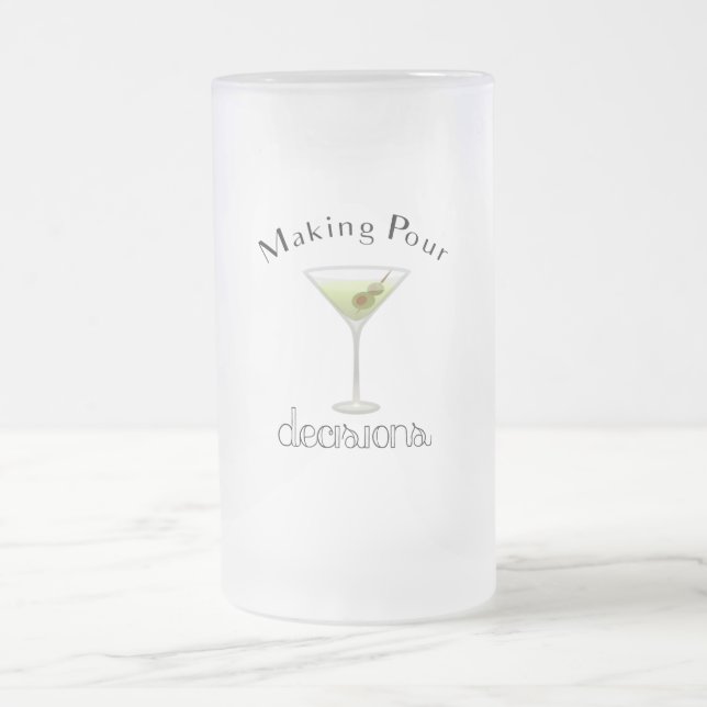 Taza De Cristal Esmerilado Tomar decisiones de amargura con vidrio Martini (Centro)