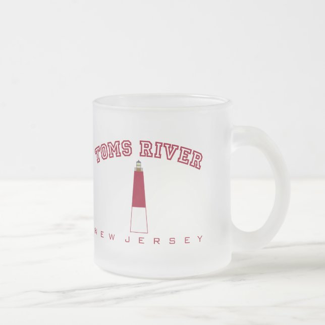 Taza De Cristal Esmerilado Toms River - faro de Barnegat (Derecha)