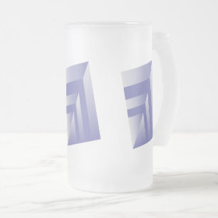 Taza De Cristal Esmerilado Tonos azul violeta