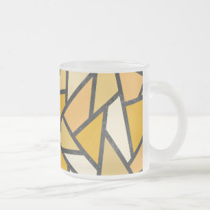 Taza De Cristal Esmerilado Tonos de vidrio manchado amarillo