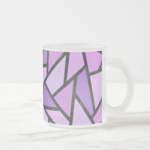 Taza De Cristal Esmerilado Tonos de vidrio manchado de lilas