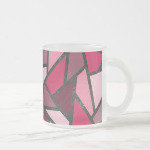 Taza De Cristal Esmerilado Tonos de vidrio tintado rosa