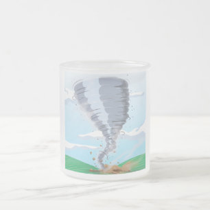 Taza De Cristal Esmerilado Tornado Remolino
