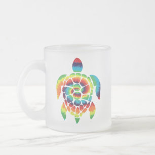 Taza De Cristal Esmerilado Tortuga de tinte