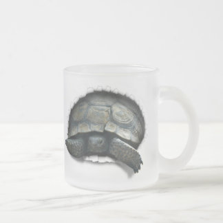 TAZA DE CRISTAL ESMERILADO TORTUGA DESIERTA, VENIENDO A TI