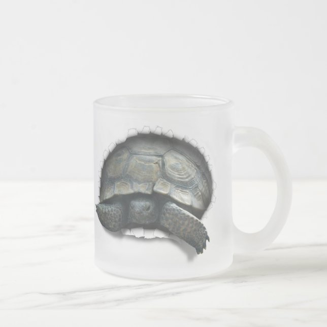 TAZA DE CRISTAL ESMERILADO TORTUGA DESIERTA, VENIENDO A TI (Derecha)