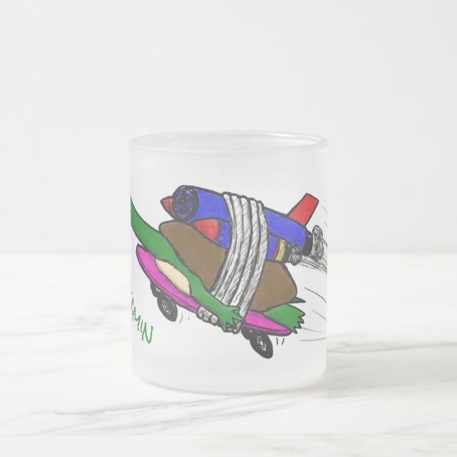 Taza De Cristal Esmerilado Tortuga voladora (Centro)