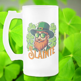 Taza De Cristal Esmerilado Tostada Irlandesa Slainte St Patrick's Day persona