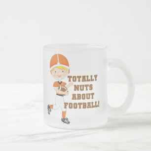 Taza De Cristal Esmerilado Totalmente Nuts sobre fútbol