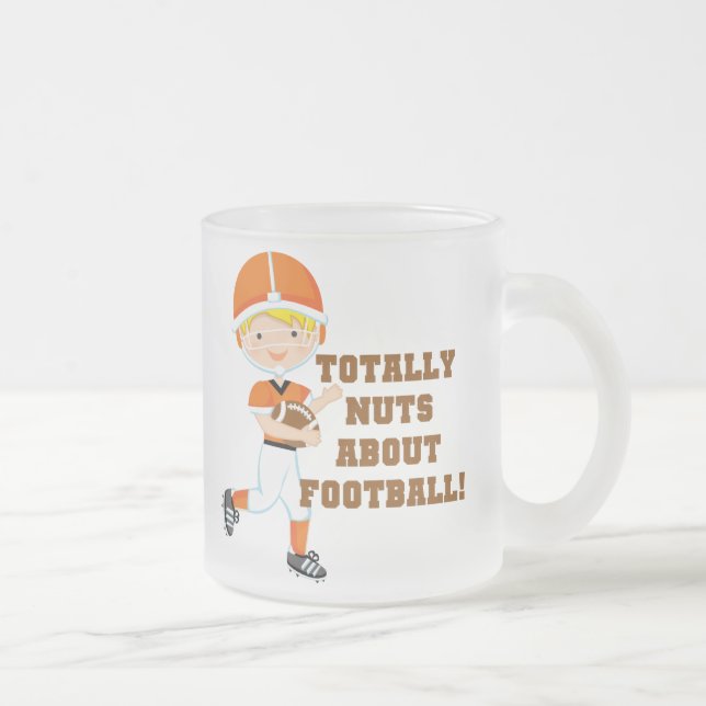 Taza De Cristal Esmerilado Totalmente Nuts sobre fútbol (Derecha)