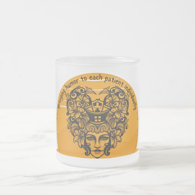 Taza De Cristal Esmerilado Traer humor a cada paciente individualmente (Centro)