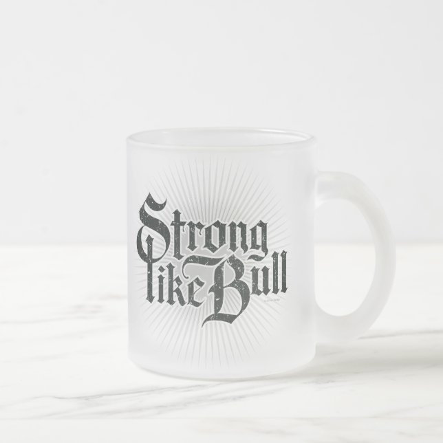 Taza De Cristal Esmerilado Trampa de café fuerte como toro (Derecha)