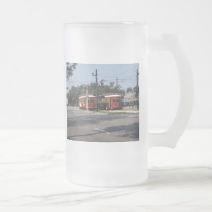 Taza De Cristal Esmerilado Tranvía de Nueva Orleans