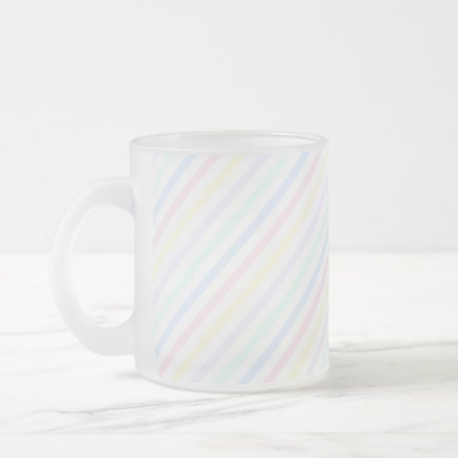 Taza De Cristal Esmerilado Trazo de caramelo Pastel Retro (Izquierda)