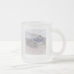 Taza De Cristal Esmerilado Trazo de DIRT RACER (vidrio esmerilado)