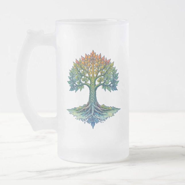 Taza De Cristal Esmerilado Tree of Life Shifting Dawn  (Izquierda)