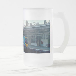 Taza De Cristal Esmerilado Tren azul claro