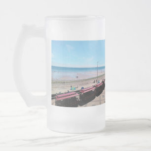 Taza De Cristal Esmerilado Tren Choo choo , en la playa de Bridlington.