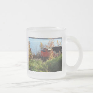 Taza De Cristal Esmerilado Tren de otoño