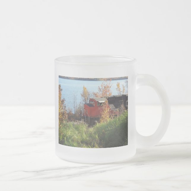 Taza De Cristal Esmerilado Tren de otoño (Derecha)