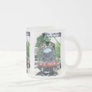 TAZA DE CRISTAL ESMERILADO TRENES DE VAPOR