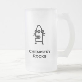 Taza De Cristal Esmerilado Tres bots oculares de química roca negro