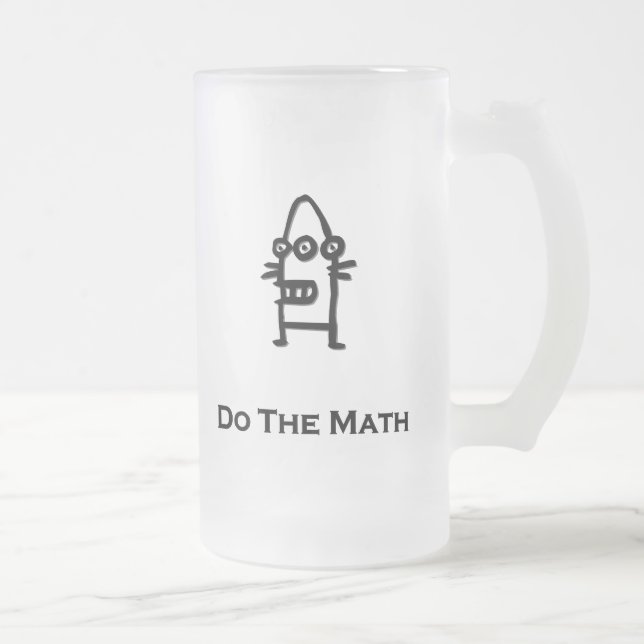 Taza De Cristal Esmerilado Tres bots oculares hacen la matemática (Derecha)