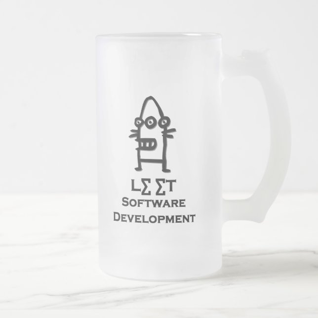 Taza De Cristal Esmerilado Tres bots oculares leen el desarrollo de software  (Derecha)