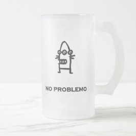 Taza De Cristal Esmerilado Tres bots oculares no hay problema