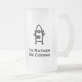 Taza De Cristal Esmerilado Tres bots oculares prefieren estar codificando neg