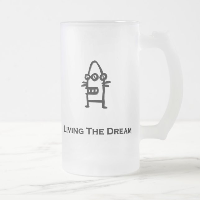 Taza De Cristal Esmerilado Tres bots oculares viviendo el sueño negro (Derecha)