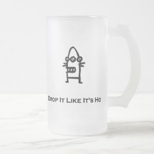 Taza De Cristal Esmerilado Tres Bots Ojos Lo Sueltan Como Su Caliente