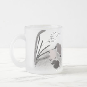 Taza De Cristal Esmerilado Tres pollitos