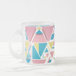 Taza De Cristal Esmerilado Triángulos Geométricos Pastel - Escarcha Retro Mod