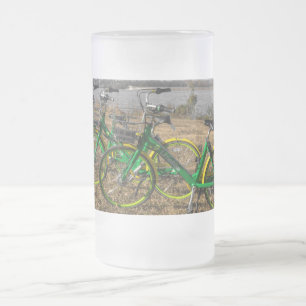 Taza De Cristal Esmerilado Trillizos de bicicleta Sombra