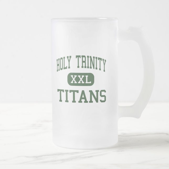 Taza De Cristal Esmerilado Trinidad santa - titanes - alta - Hicksville Nueva (Derecha)