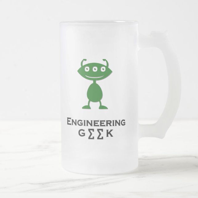 Taza De Cristal Esmerilado Triple Eye Engineering Geek verde (Derecha)
