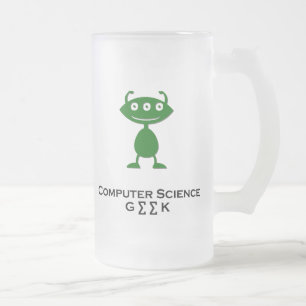 Taza De Cristal Esmerilado Triple Ojo Ciencia Informática Geek green