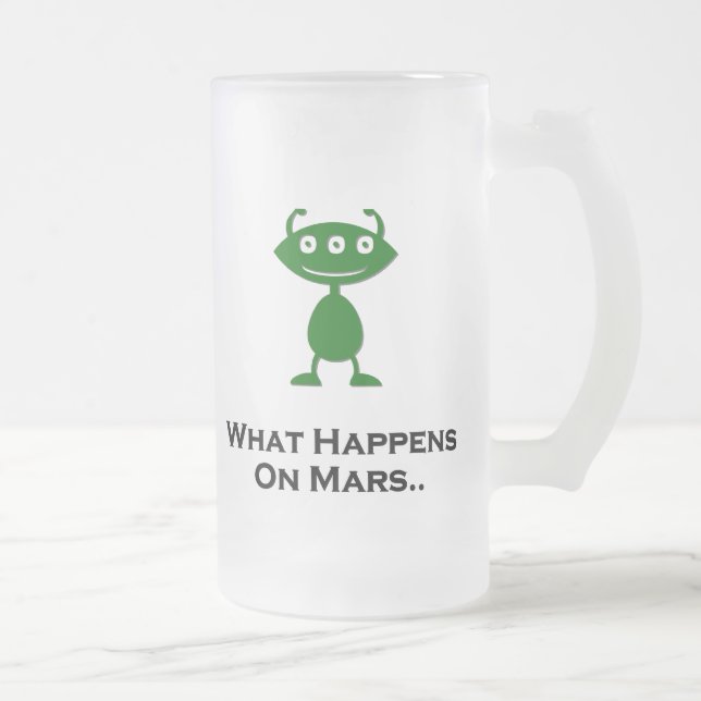 Taza De Cristal Esmerilado Triple Ojo De Lo Que Pasa En Marte Green (Derecha)