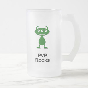 Taza De Cristal Esmerilado Triple ojo PvP Rocks green