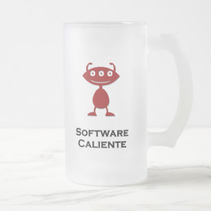 Taza De Cristal Esmerilado Triple software ocular caliente rojo