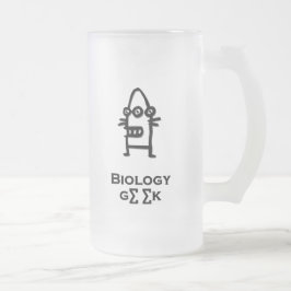 Taza De Cristal Esmerilado Triste bot ocular Biología Geek negro
